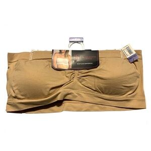 No Boundaries- Tan Bandeau Bra with Removable Inserts - XXL - NEW WITH TAGS!